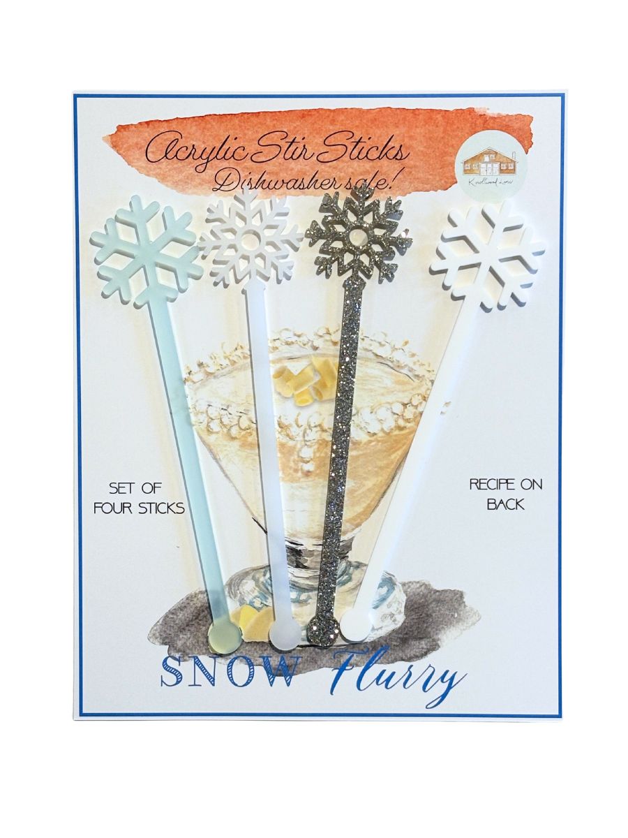 Winter Snowflake Martini Acrylic Stir Sticks