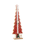 Wood Tree Advent Calendar With Moveable Santa