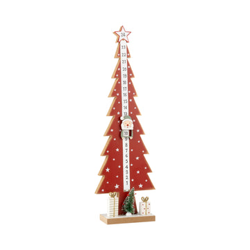 Wood Tree Advent Calendar With Moveable Santa