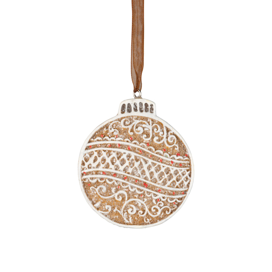 Gingerbread Christmas Ball Cookie Ornament