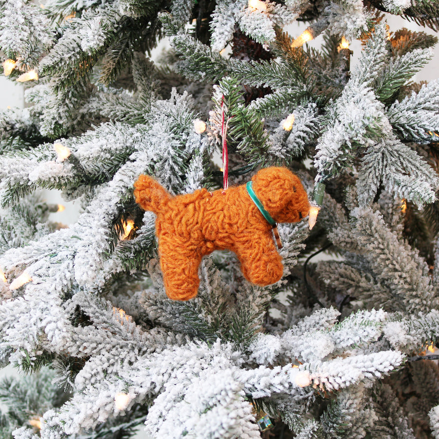 Curly Doodle Dog Personalized Ornament