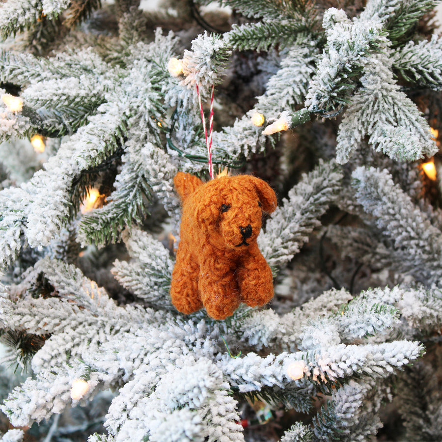 Curly Doodle Dog Felted Wool Ornament (LIMITED QUANTITIES)