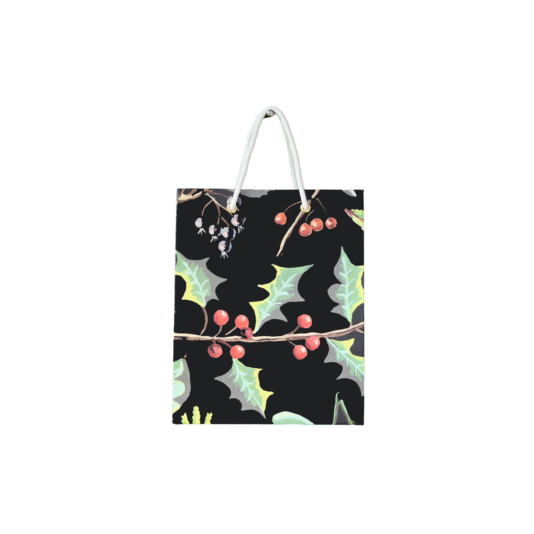 Holly Paper Gift Bag Set