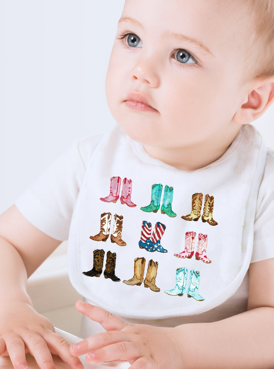 Cowboy Boots Baby Bib