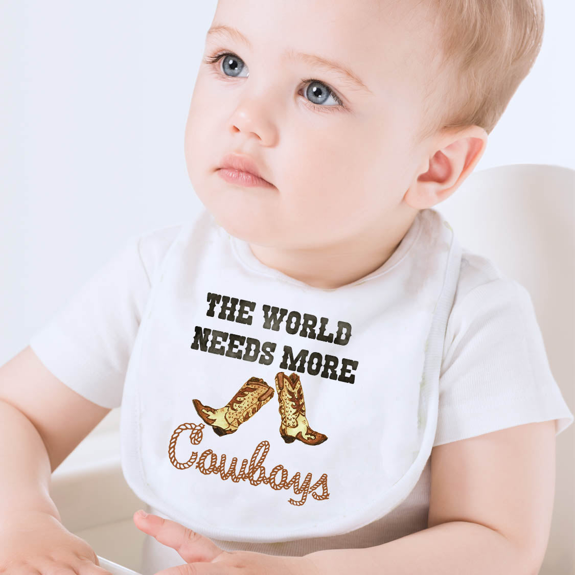 The World Needs More Cowboys Baby Bib