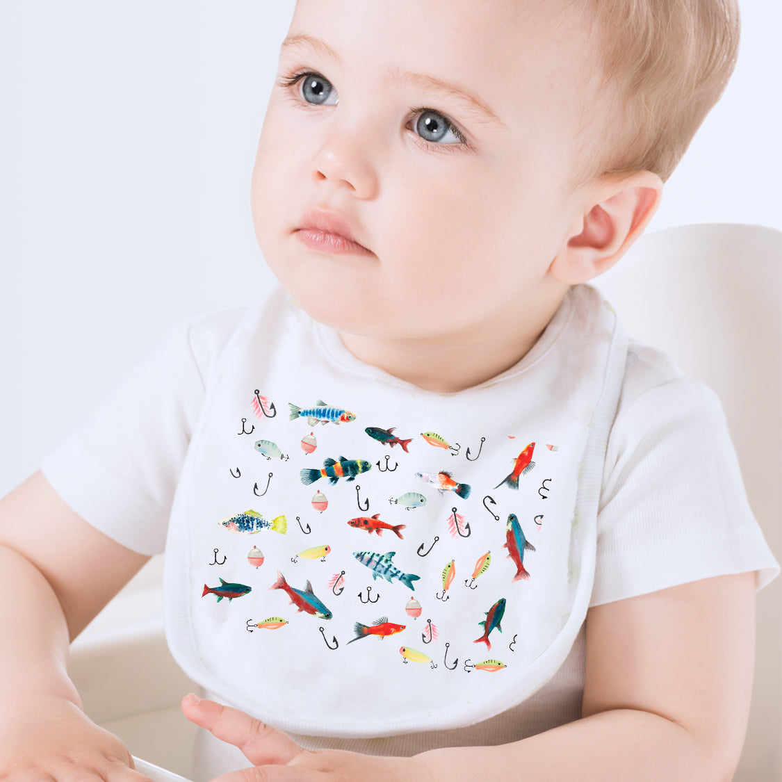 Fishing Lures Collage Baby Bib