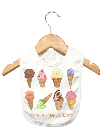 I Scream You Scream Ice Cream Baby Bib