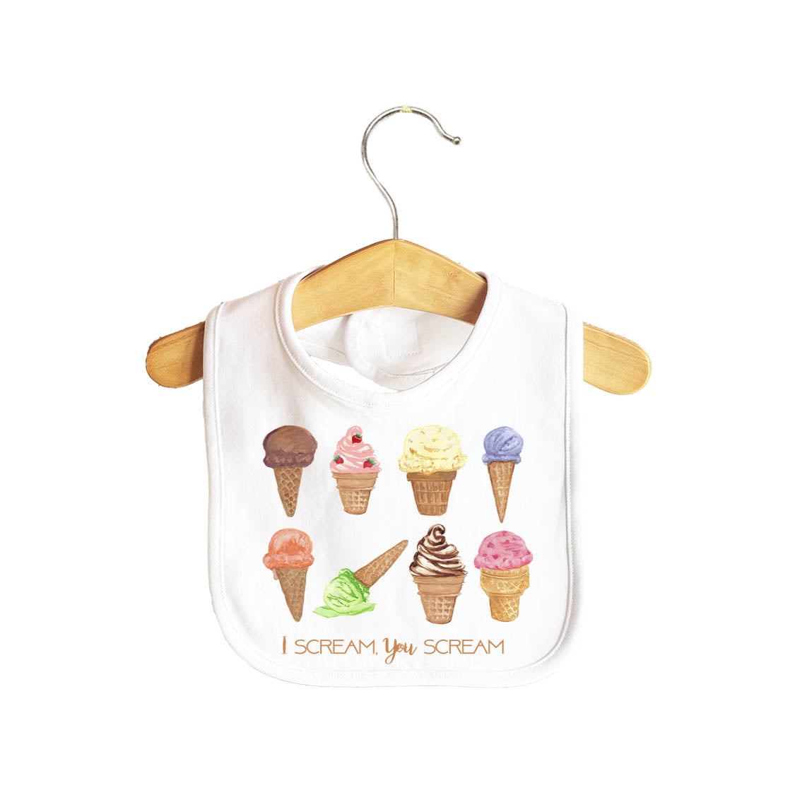 I Scream You Scream Ice Cream Baby Bib