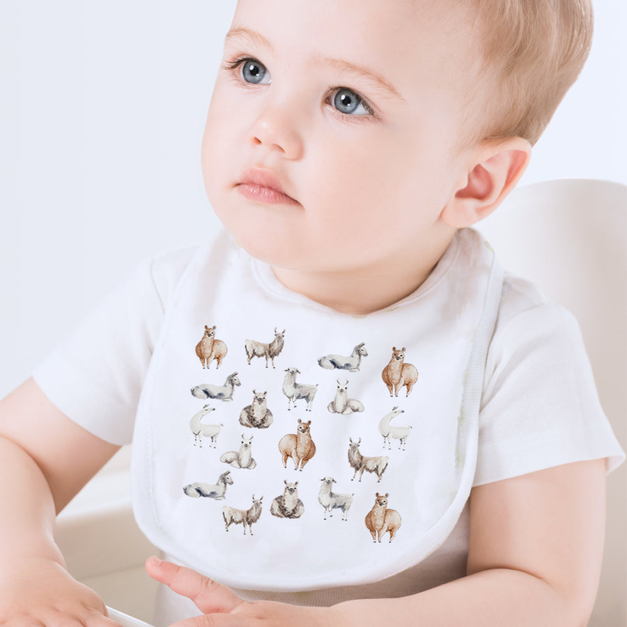 Llama Collage Baby Bib