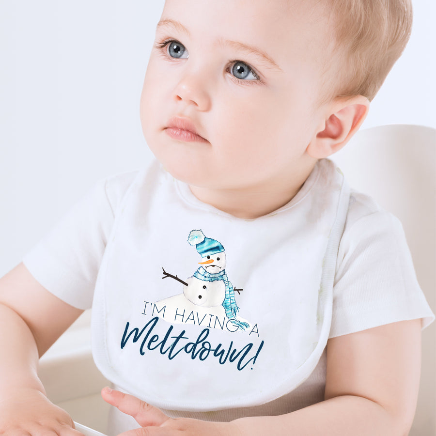 I'm having a Meltdown Snowman Baby Bib