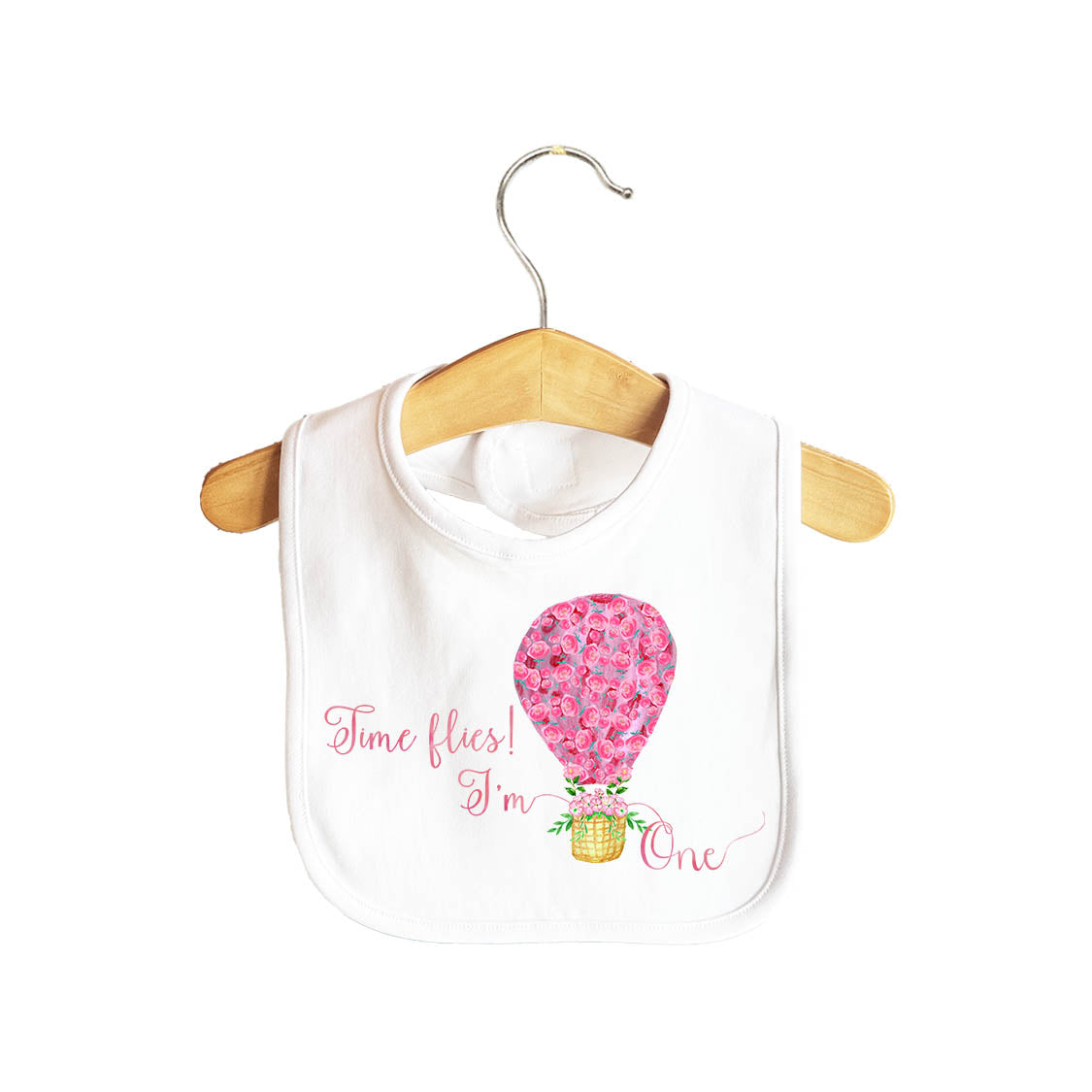 Time Flies I'm One Girl Baby Bib