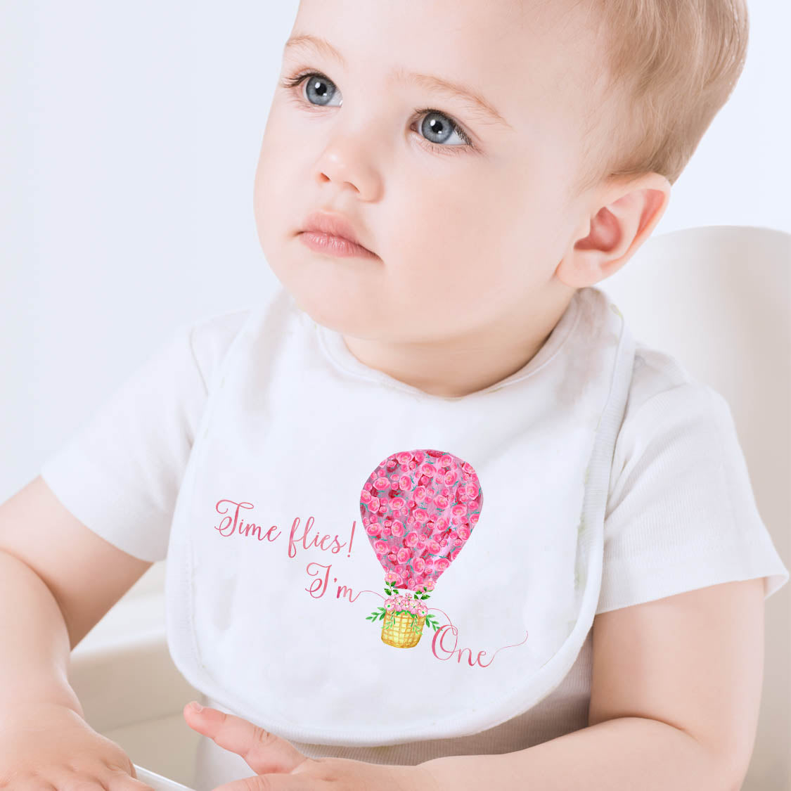 Time Flies I'm One Girl Baby Bib