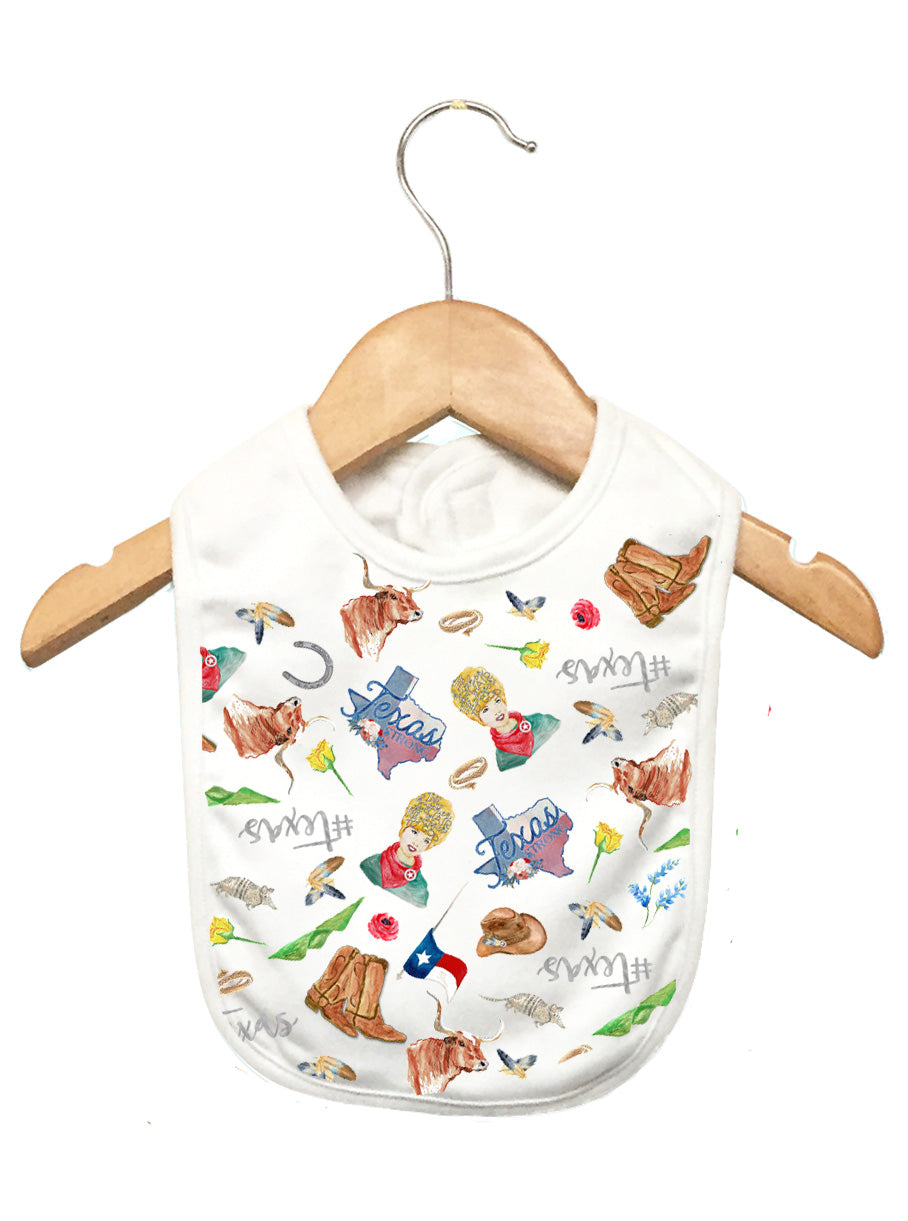 Texas Collage Baby Bib