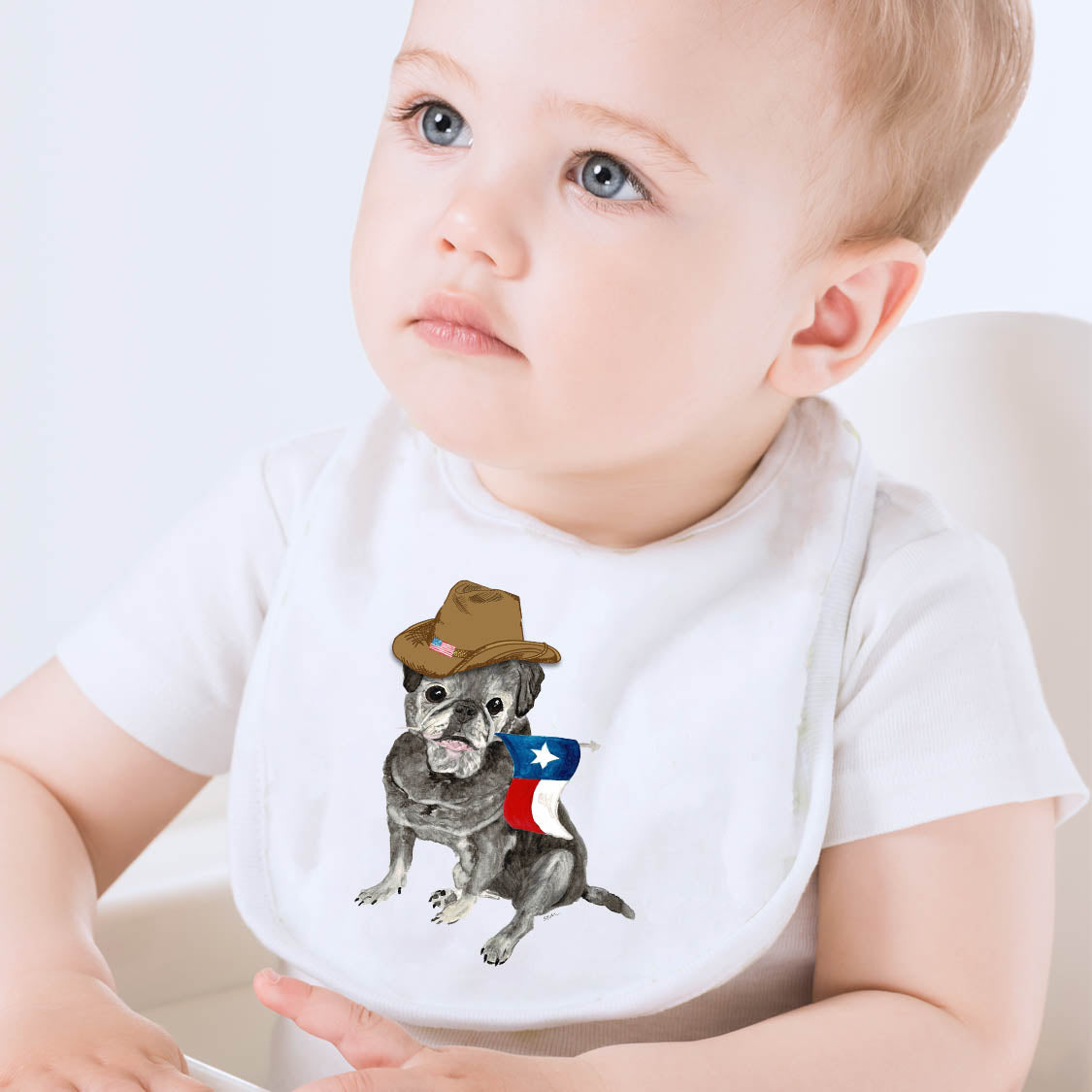 Texas Pug Baby Bib