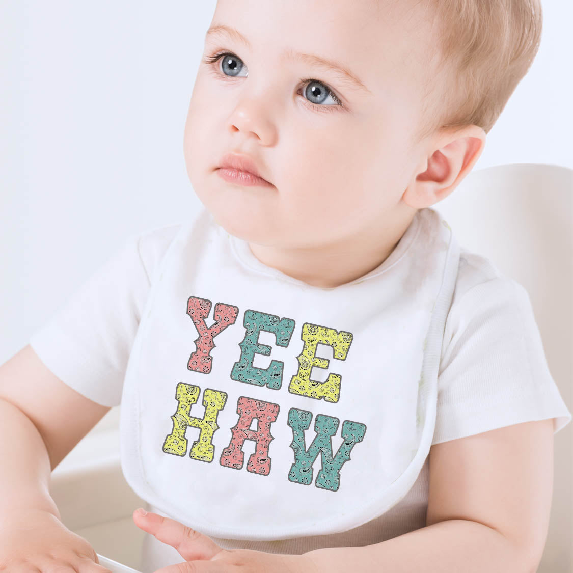 Yee Haw Colorful Baby Bib