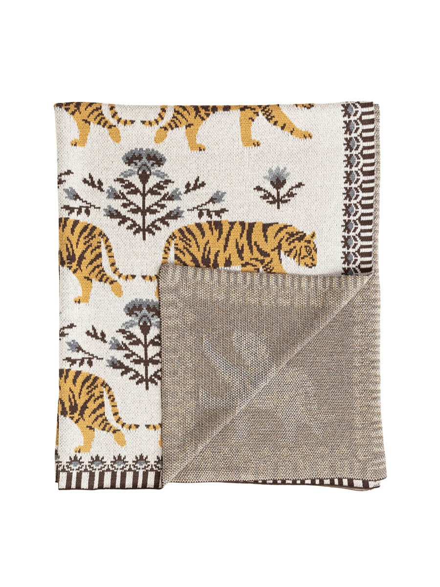 Tiger Cotton Knit Baby Blanket