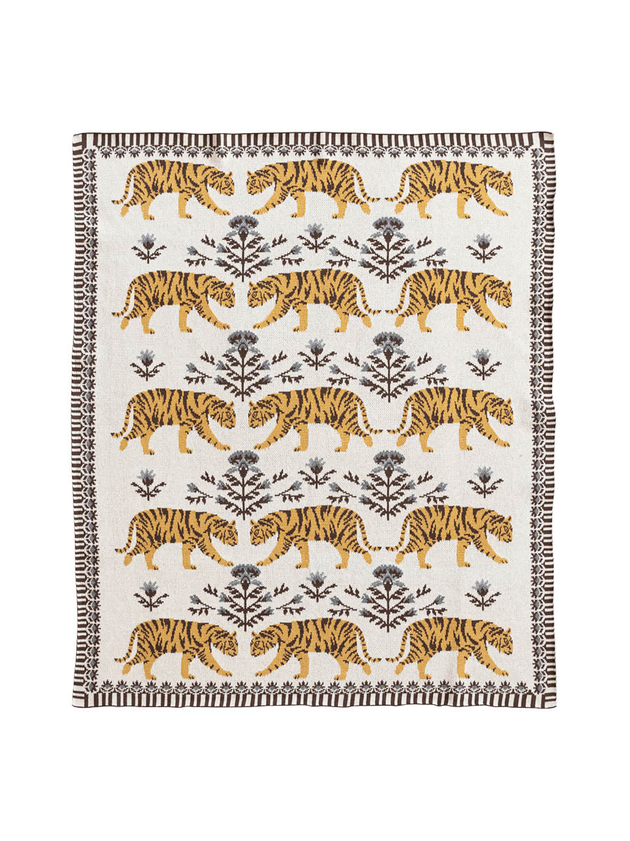 Tiger Cotton Knit Baby Blanket