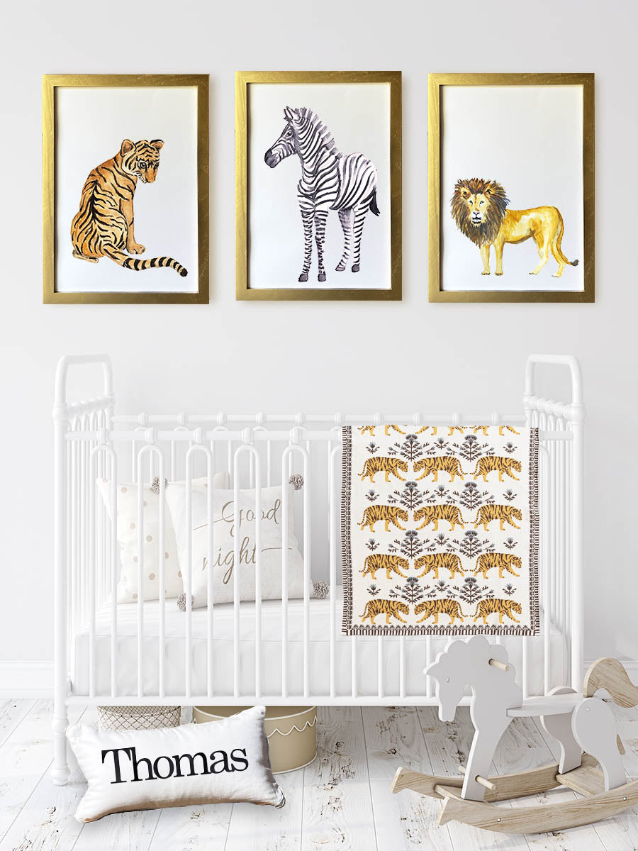 Tiger Cotton Knit Baby Blanket