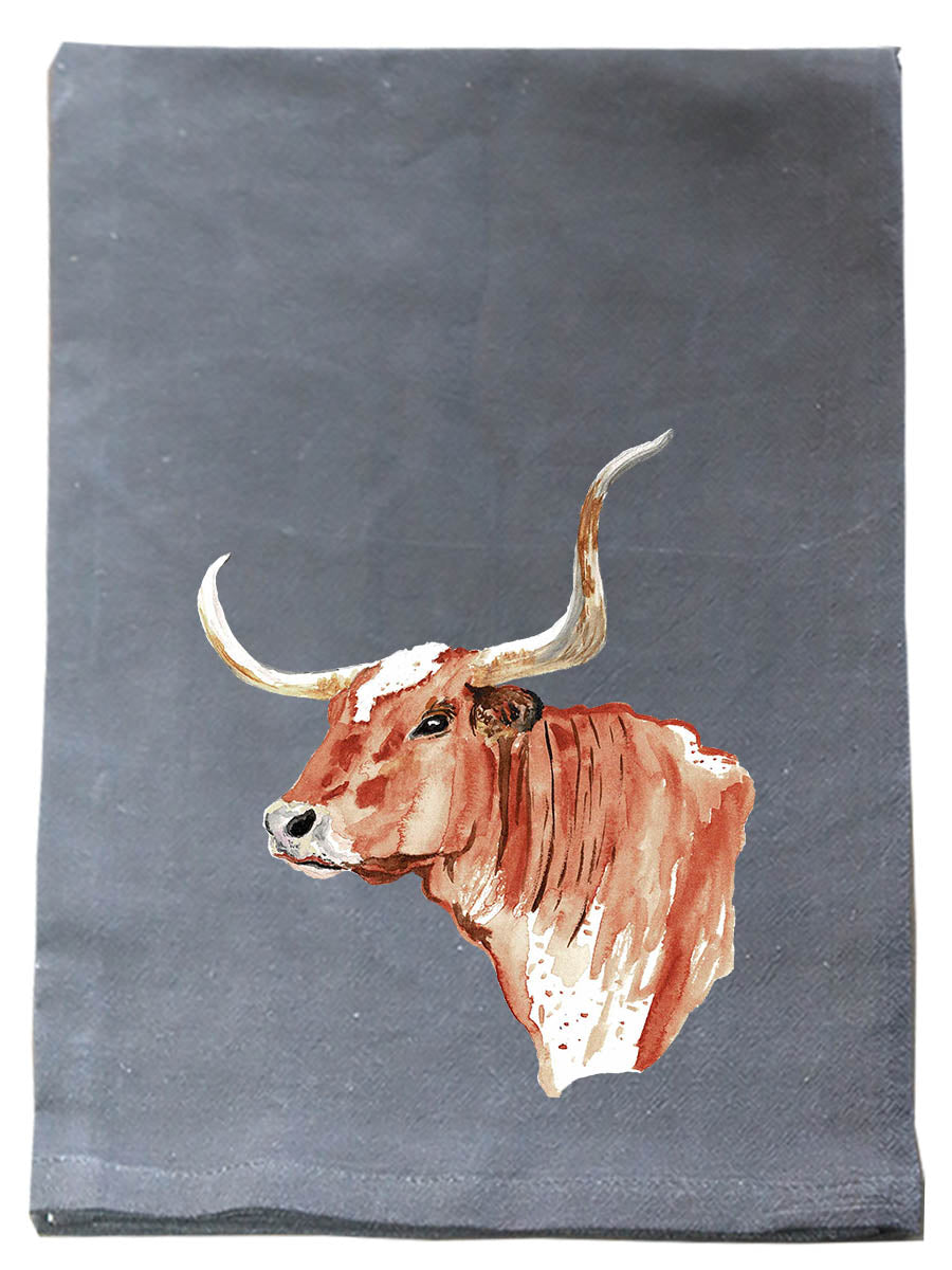 Longhorn Black Kitchen Towel
