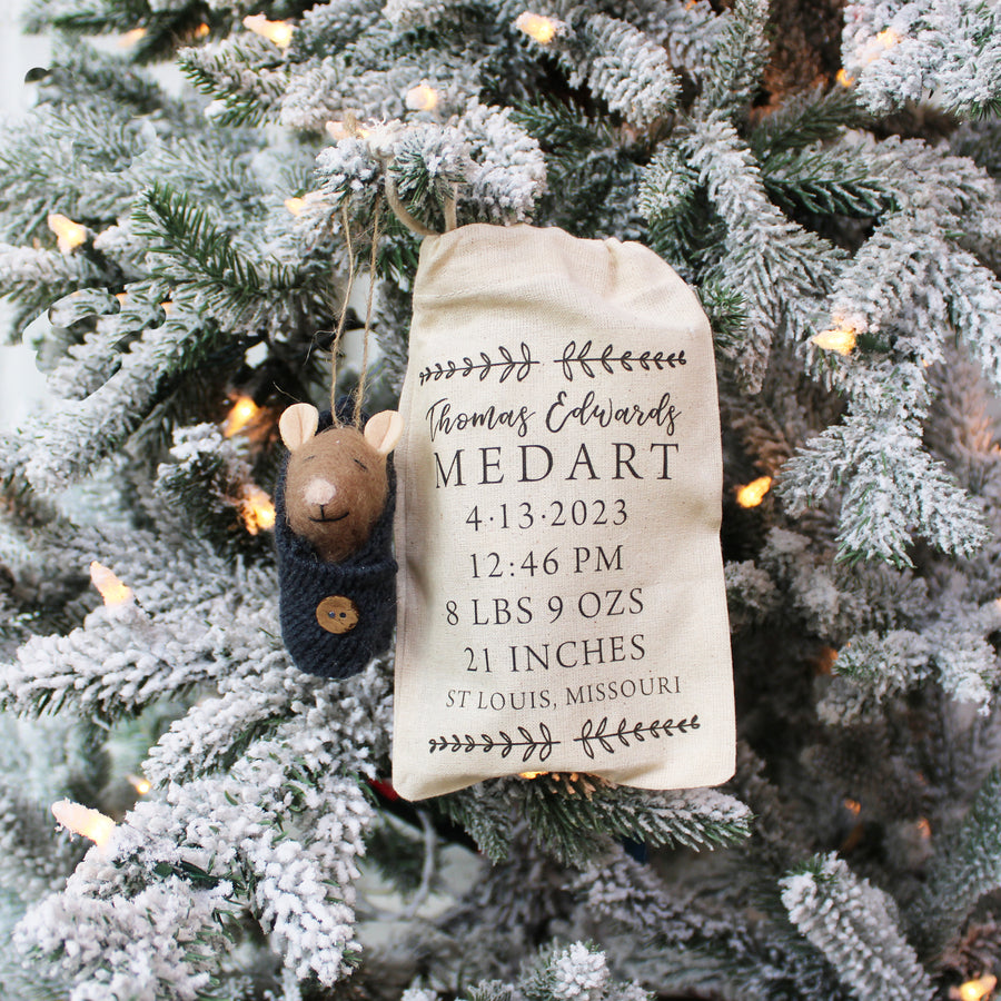 Baby Mouse Ornament Perzonalized
