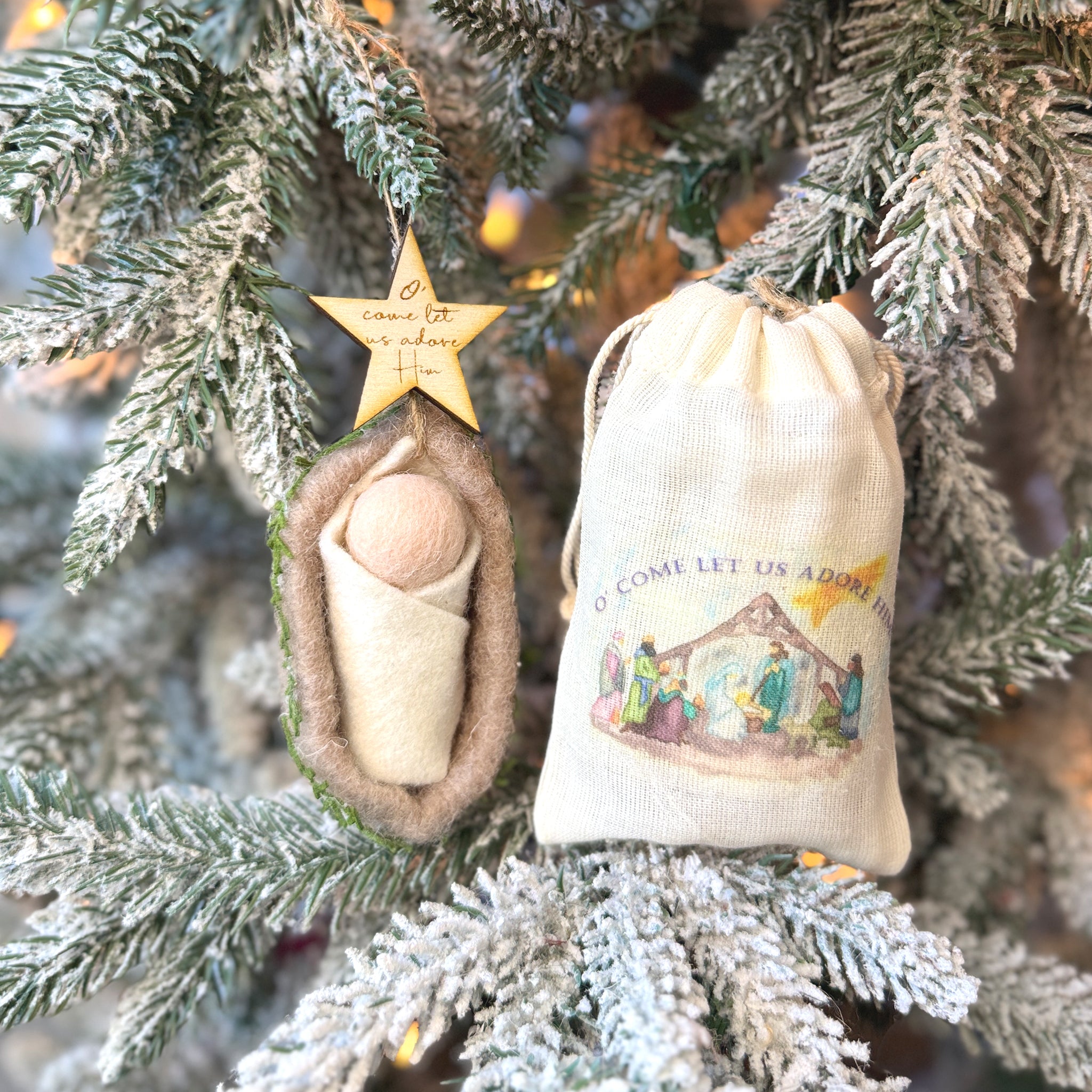 Baby Jesus Ornament | O' Come  Let Us Adore Him!