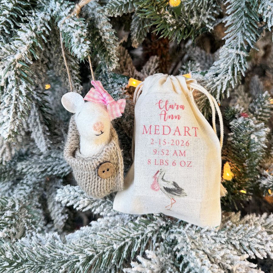 Baby Mouse Ornament Perzonalized