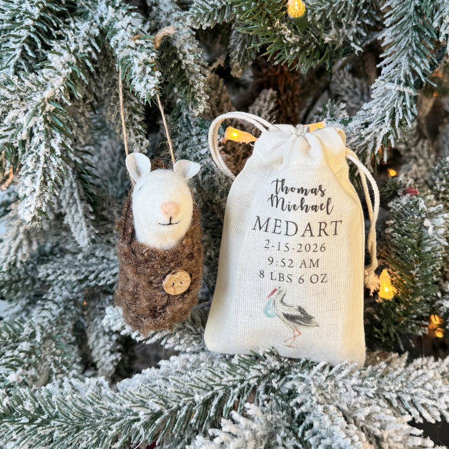 Baby Mouse Ornament Perzonalized