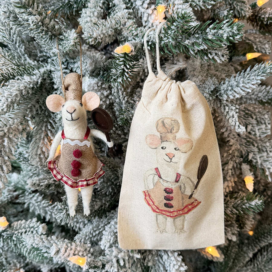 Baker Gingerbread Mouse Ornament