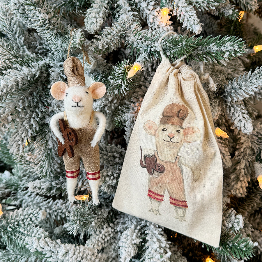 Baker Gingerbread Mouse Ornament