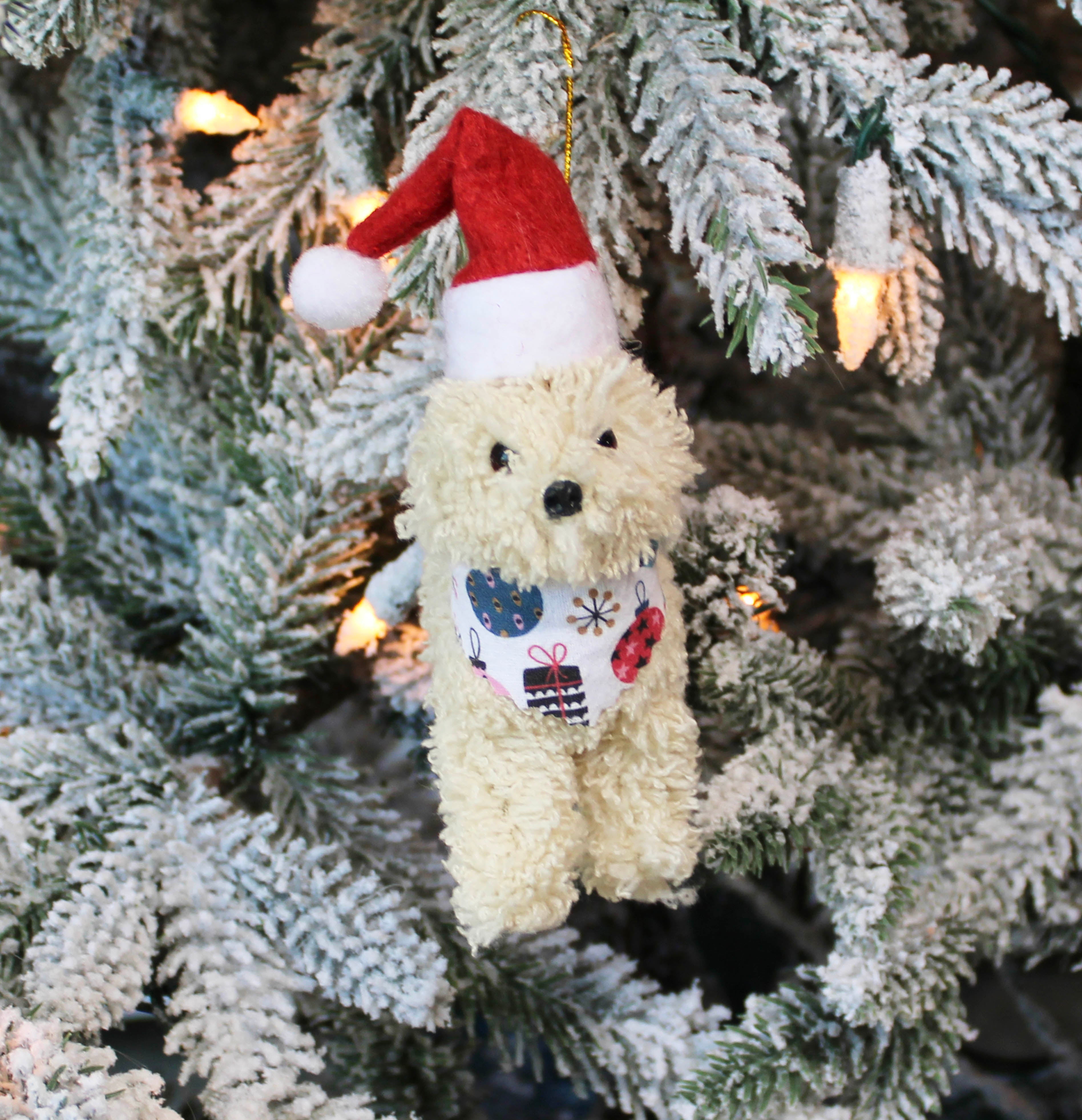 Santa Claus Doodle Dog Ornament