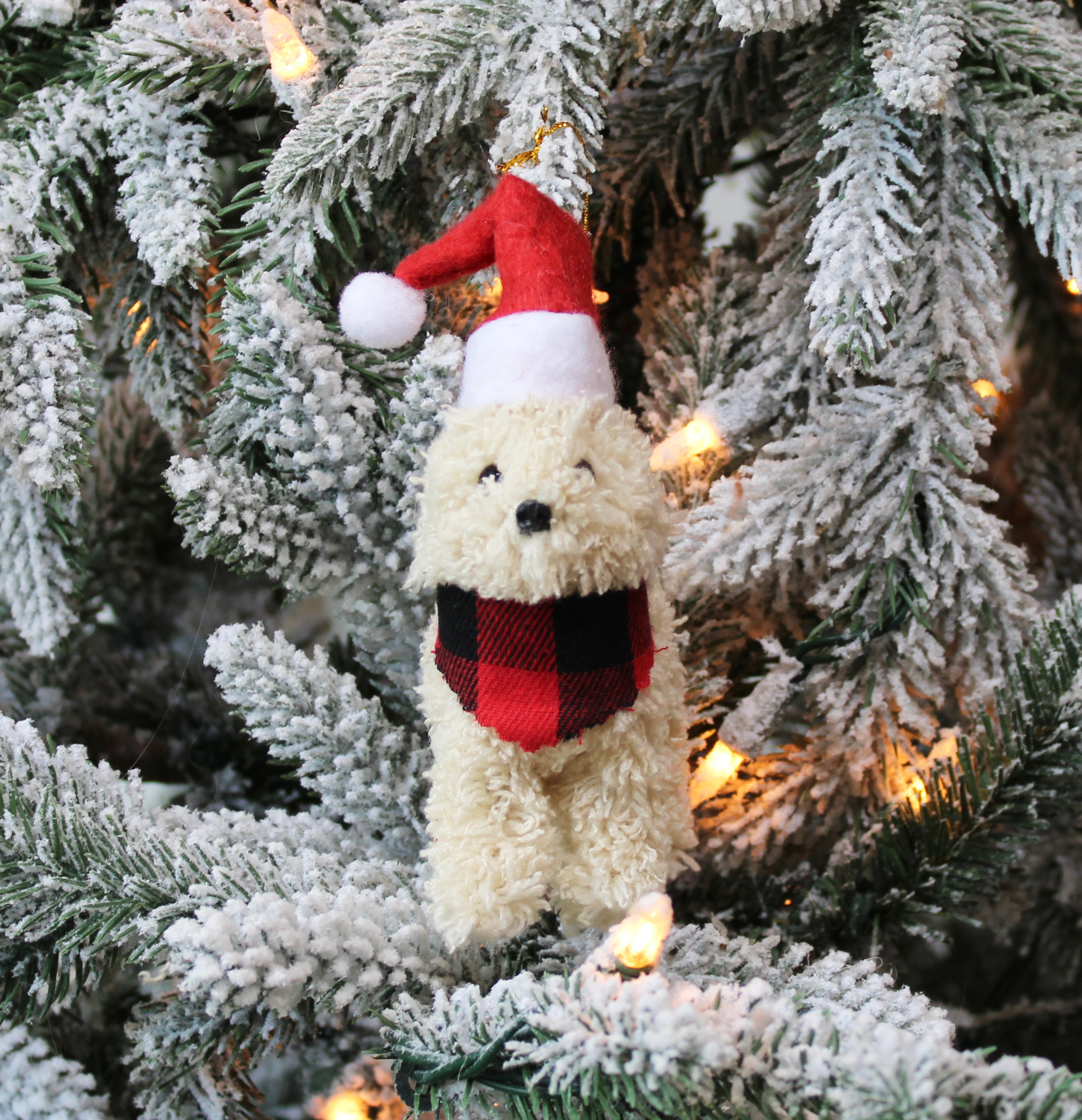 Santa Claus Doodle Dog Ornament