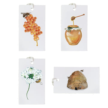 Set of 4 Bee Kind Gift Tags Matching Original Art Wrapping Paper