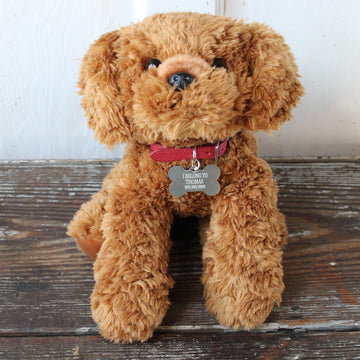 Plush Puppy Dog Toy With Personalized Tag