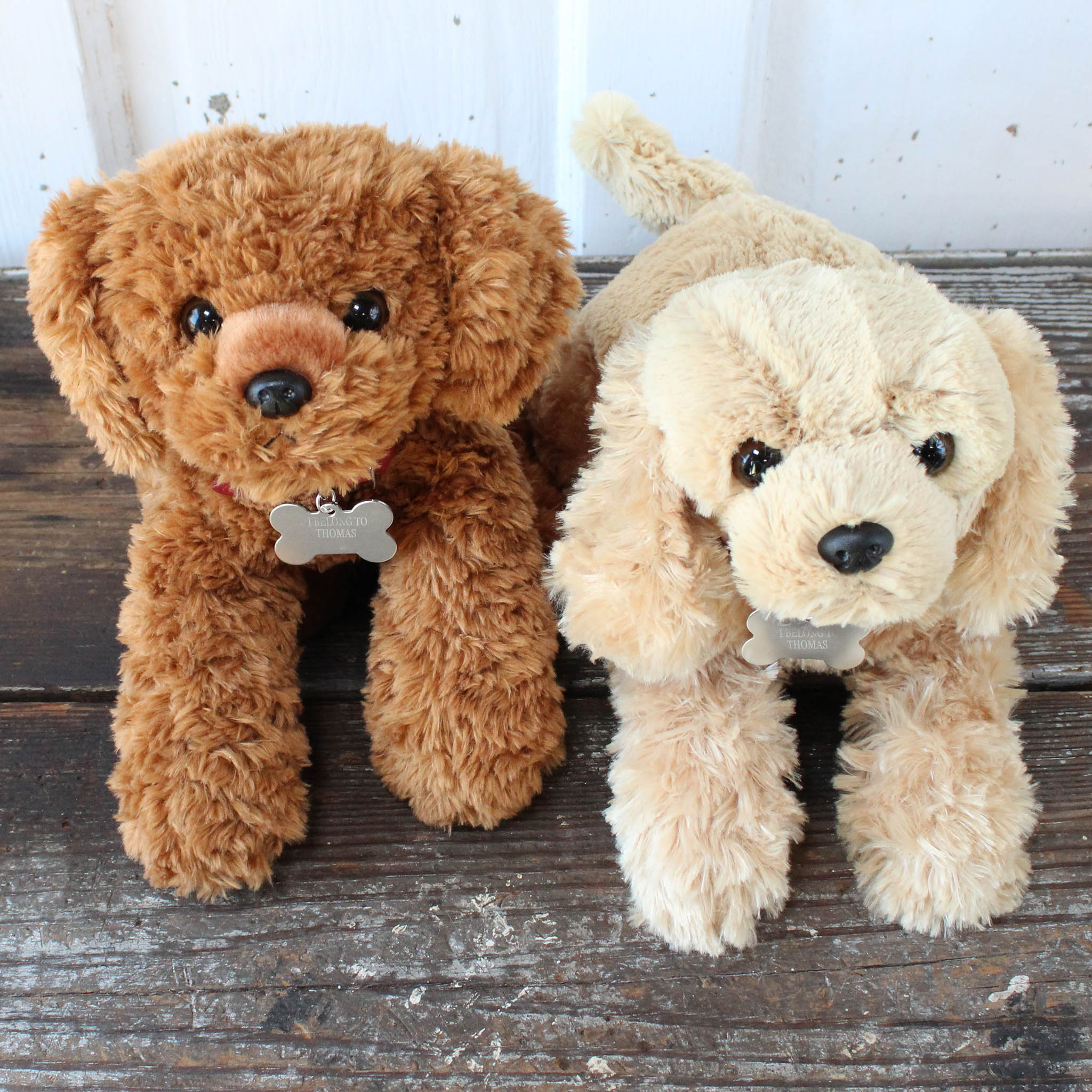 Plush Puppy Dog Toy With Personalized Tag