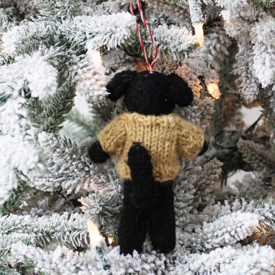 Black Curly Doodle With Curly Doodle Sweater Ornament (LIMITED QUANTITY)