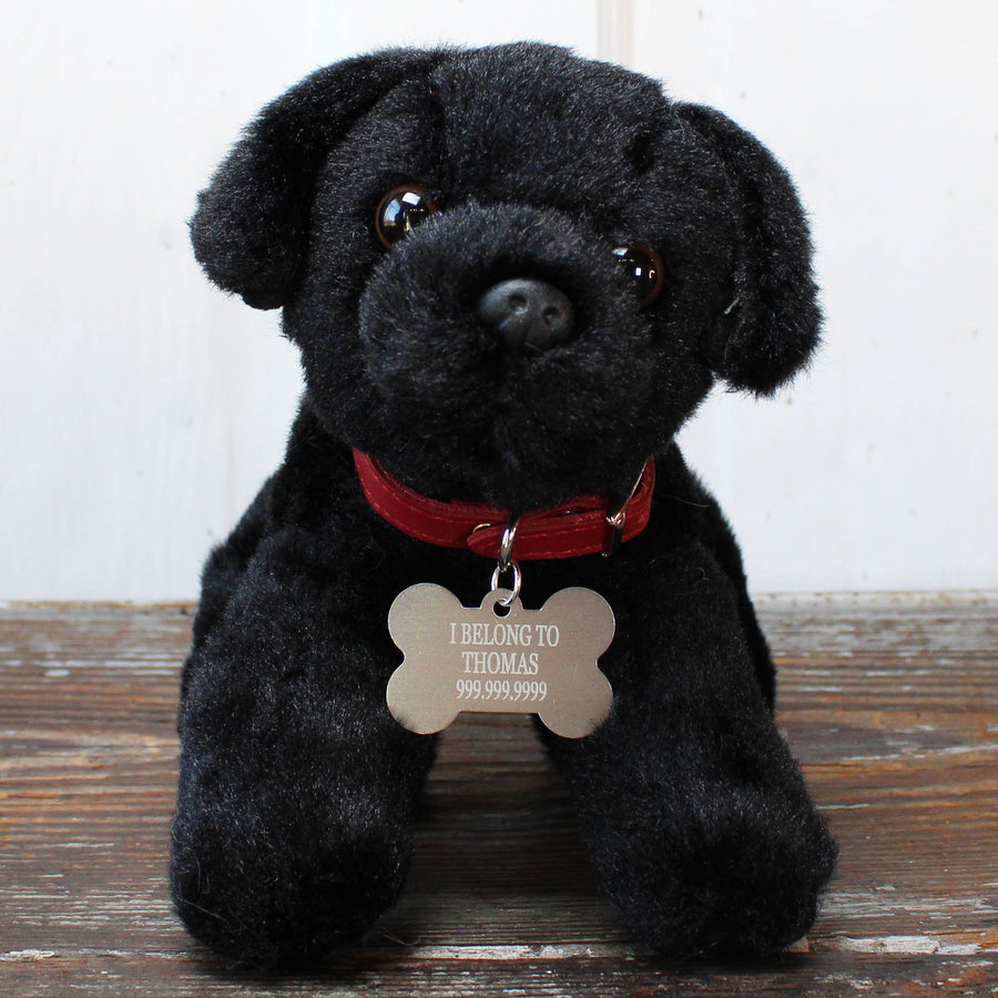 Mini Plush Puppy Dog Toy With Personalized Tag "I Belong to..."