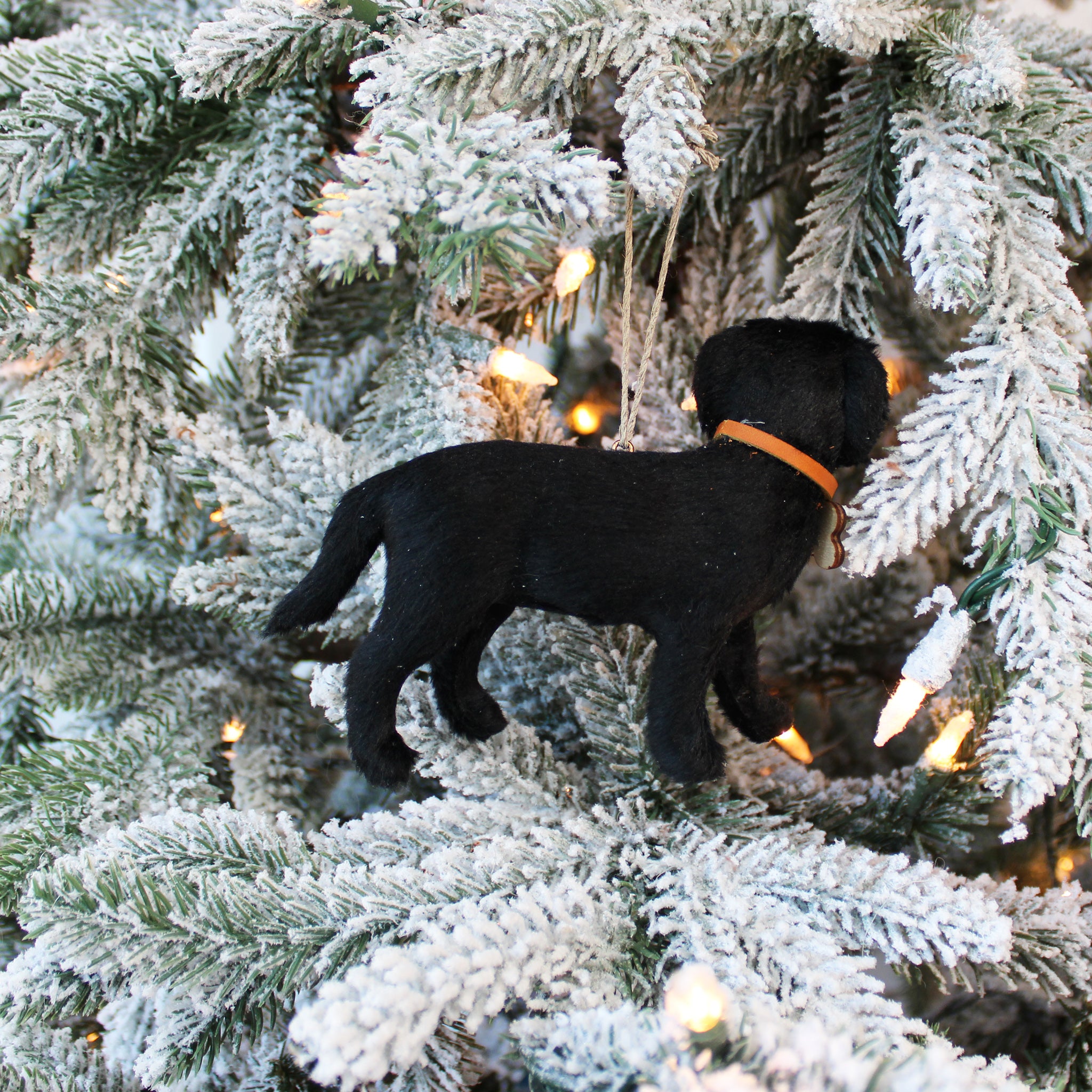 Personalized Christmas Dog Ornament with Custom Name Tag