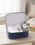 Personalized  Baby Gift Set | Custom Name Onesie & Keepsake Suitcase