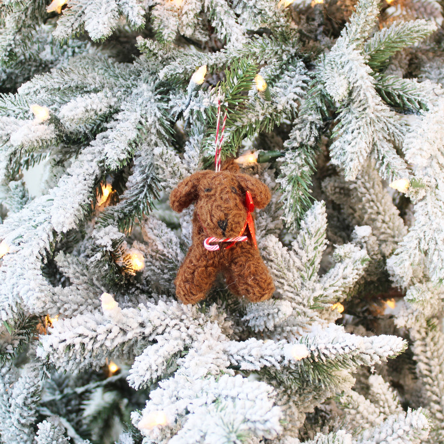 Candy Cane Curly Dog Ornament (LIMITED QUANTITIES)