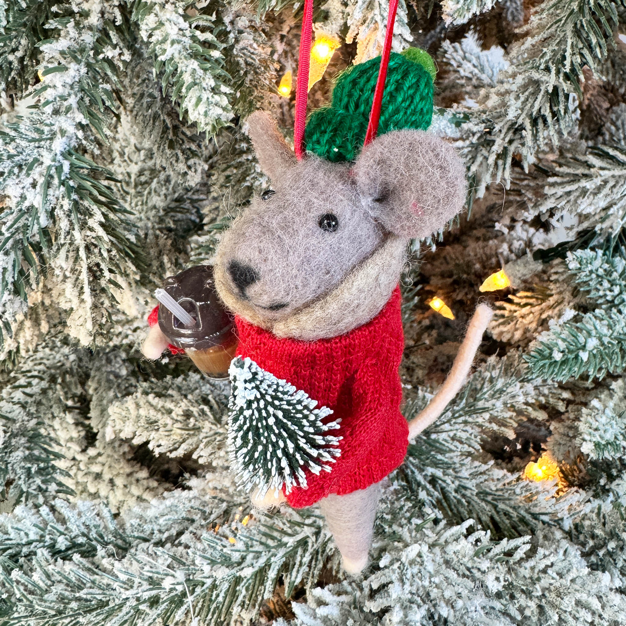 Bubble Tea Mouse Ornament