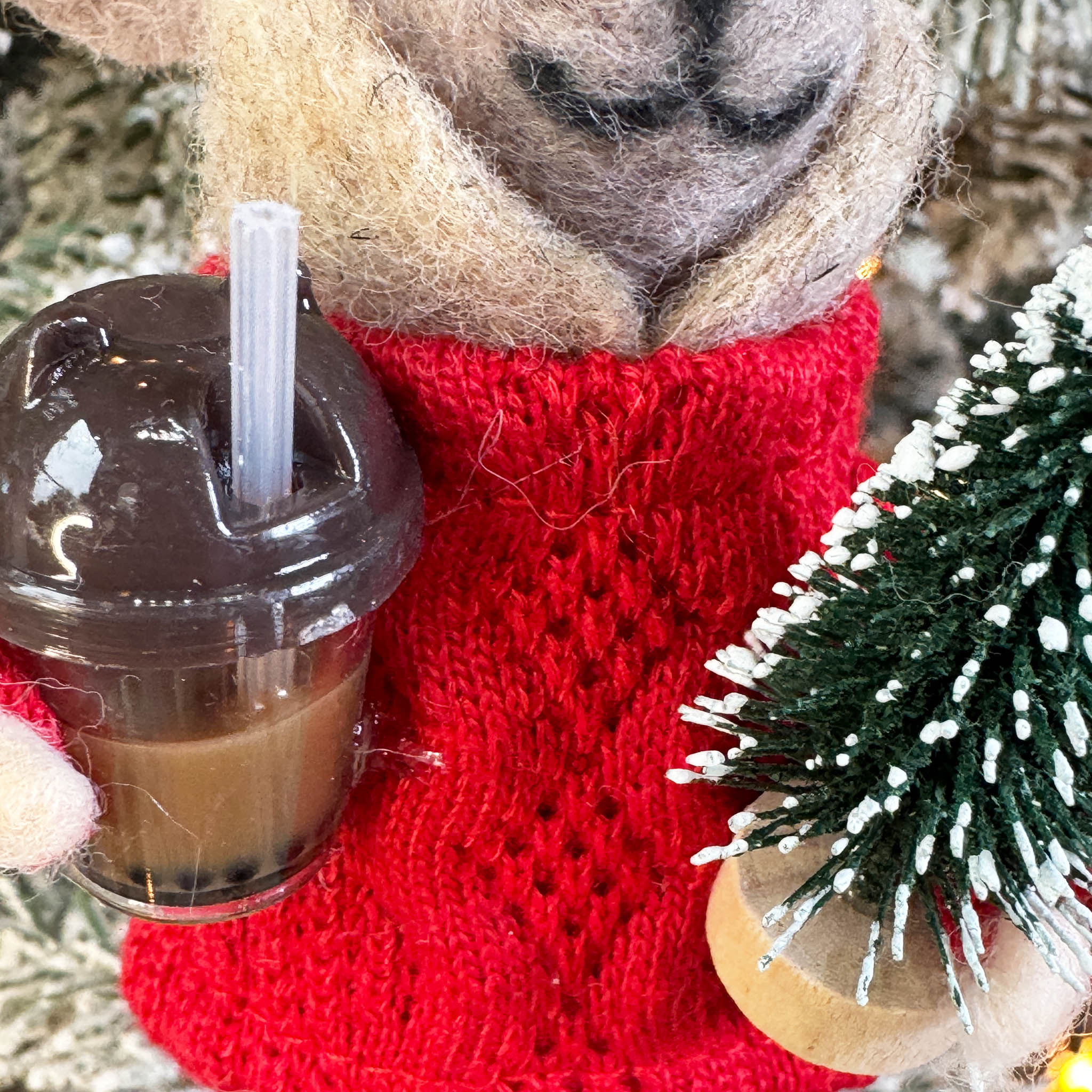 Bubble Tea Mouse Ornament