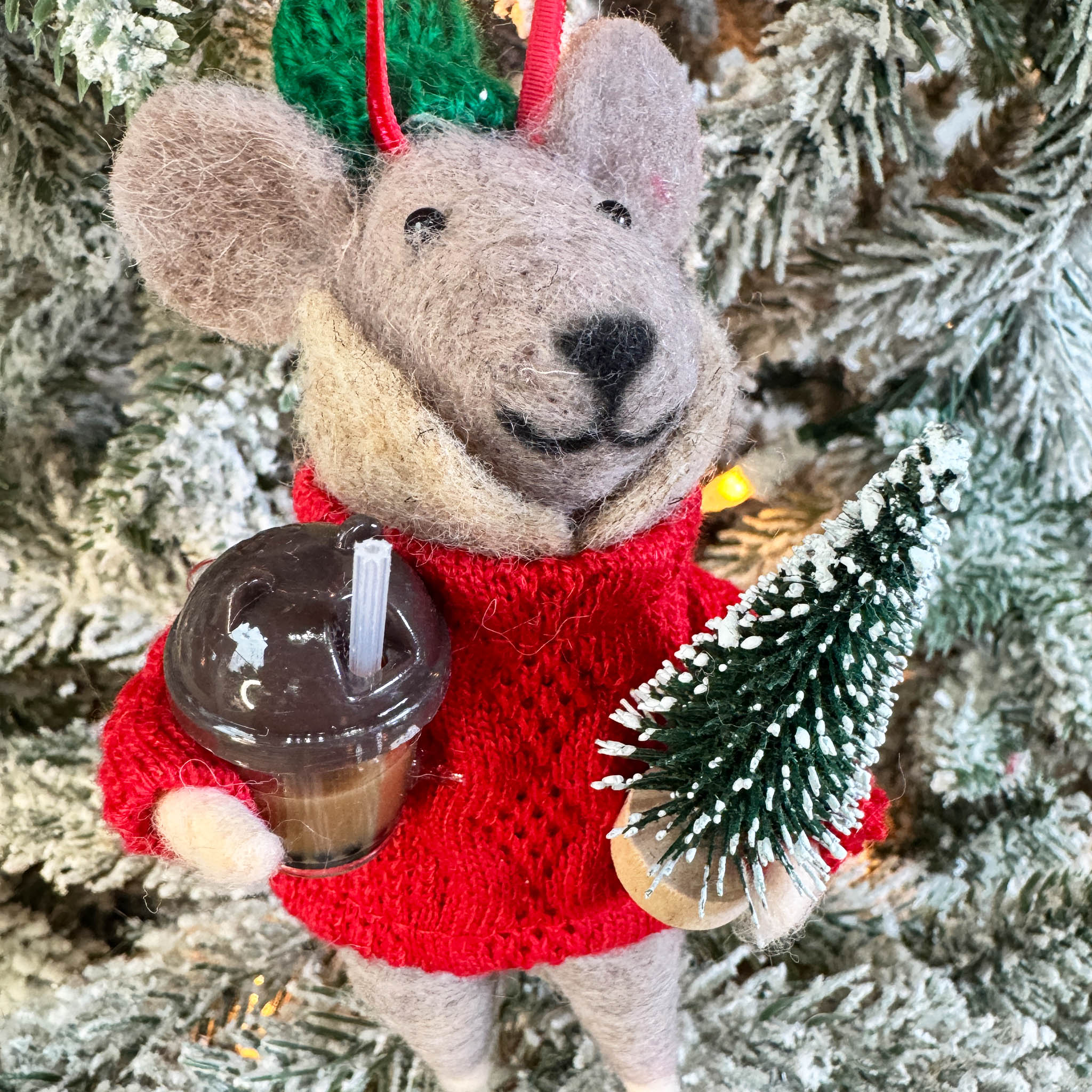 Bubble Tea Mouse Ornament