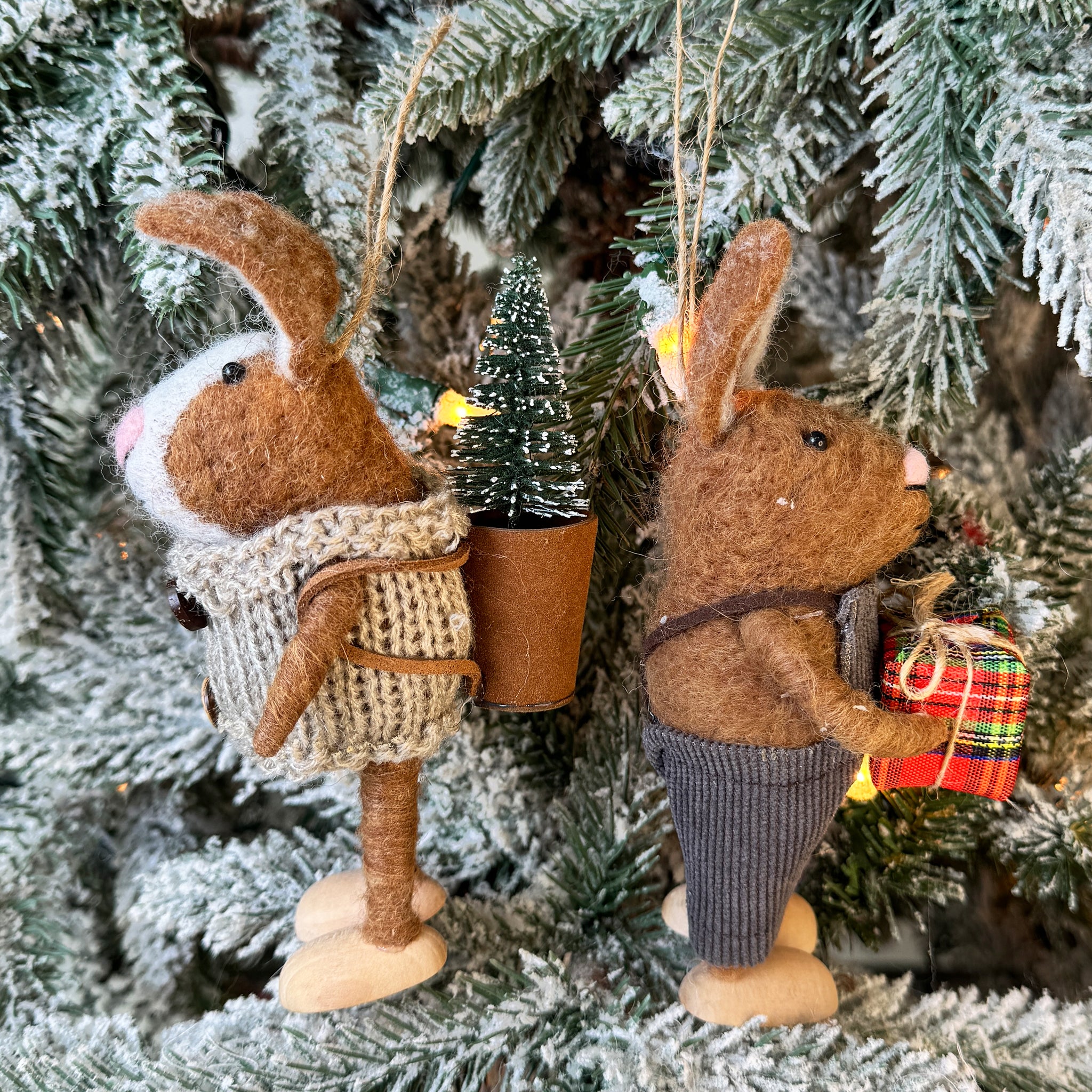 Bunny Christmas Ornaments