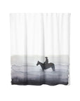 Foggy Cowboy Watercolor Painting Shower Curtain