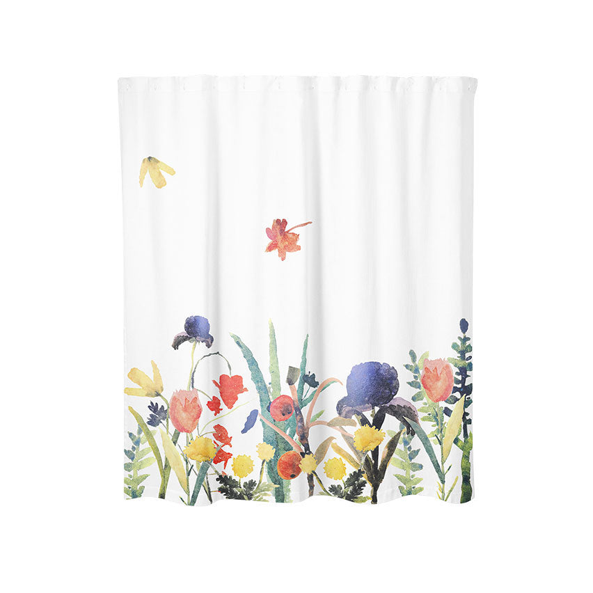 Ralph Moberly Floral Watercolor Painting | Shower Curtain | Cotton 72" x 72"