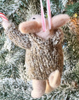 Candy Cane Pig Ornament