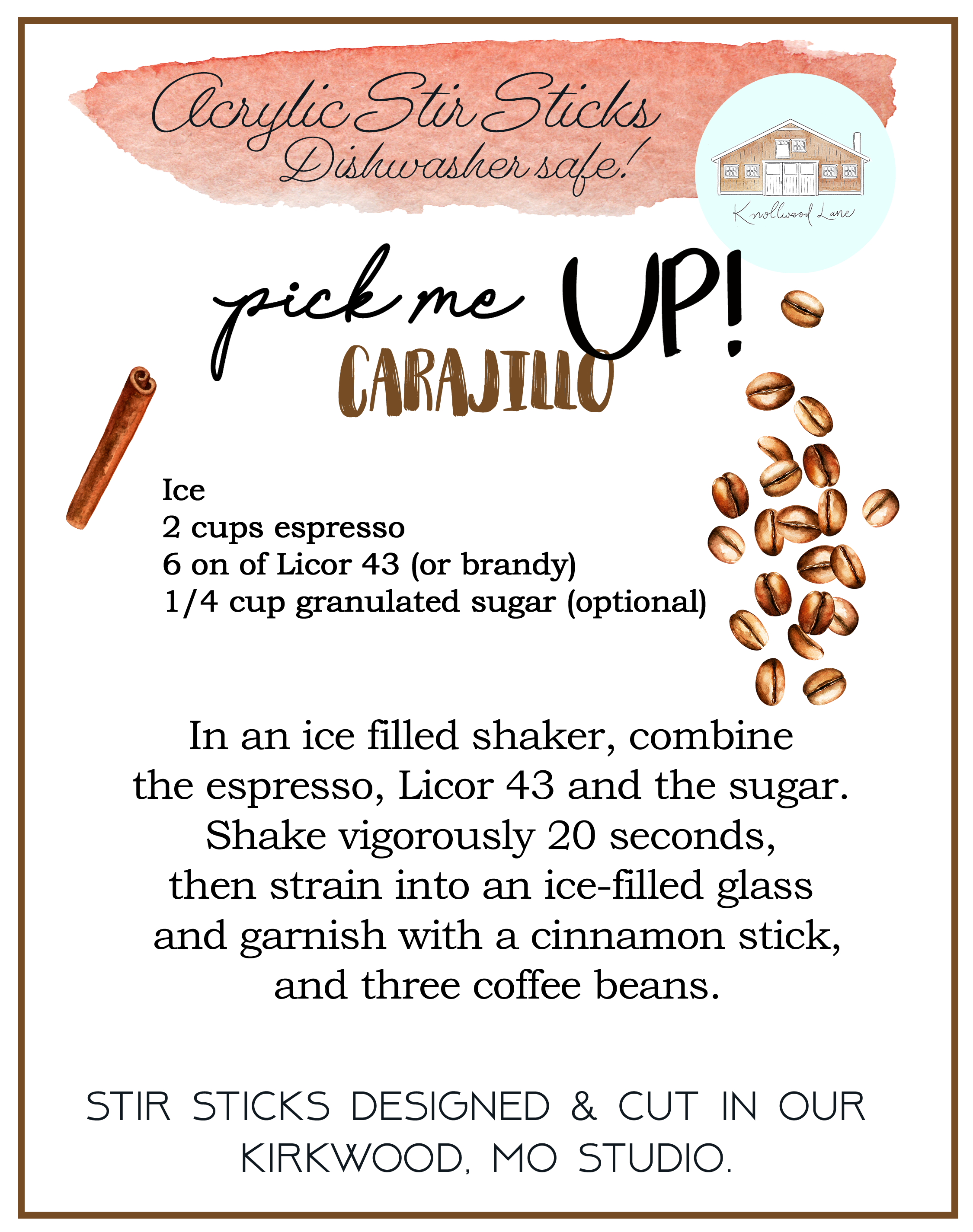 Cowboy Carajillo Texas Acrylic Stir Sticks
