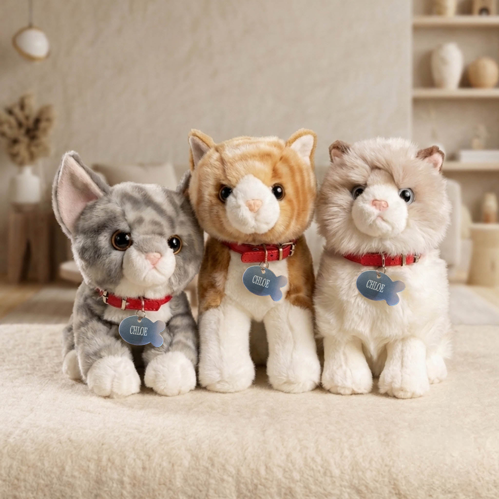 Plush Kitty Toy With Personalized Tag