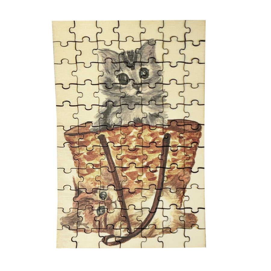 Kittens in Tote Wooden Puzzle