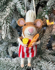 Restaurant Mouse with Cheese and Baguette Ornament